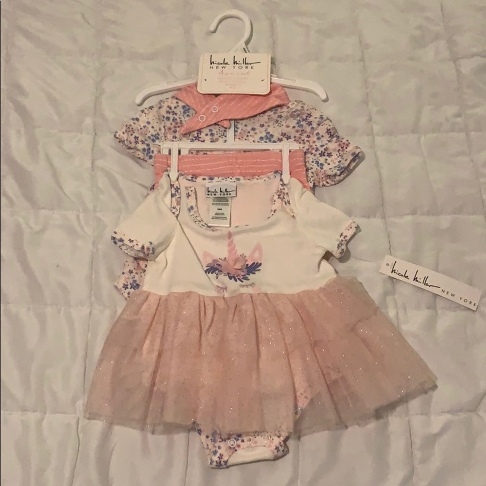 Girls Nicole Miller 4-piece set 6-9M